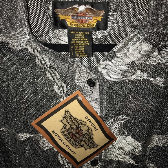 Unique loose knit Harley Davidson button down - Picture 4 of 5